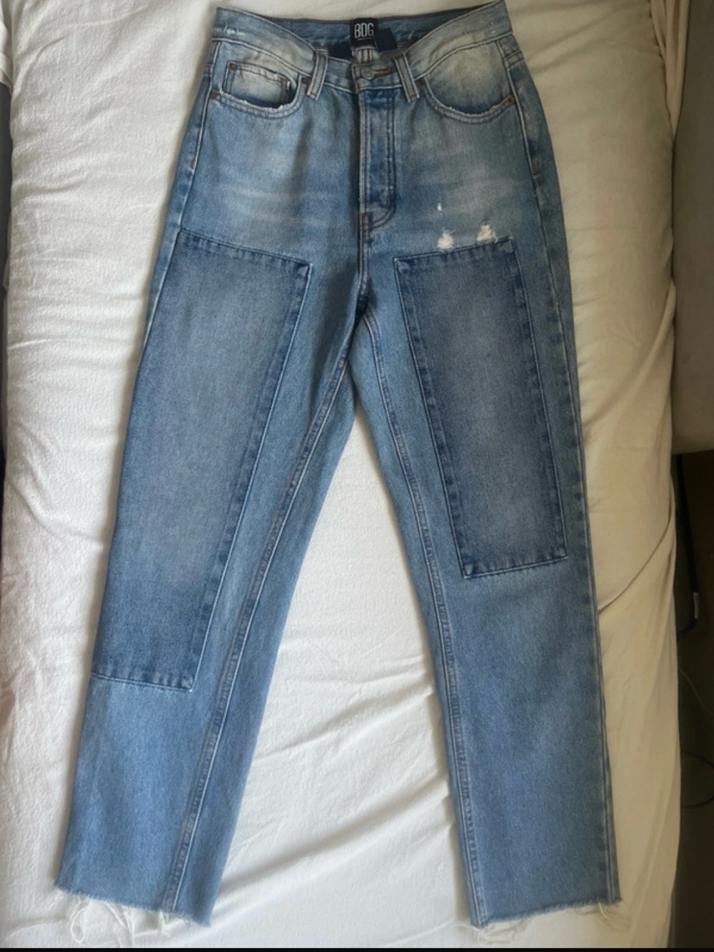 BDG Light Blue Patch Panel Ankle Jeans